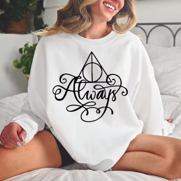 Harry Potter Always NEW white crewneck sweatshirt - Picture 1 of 4